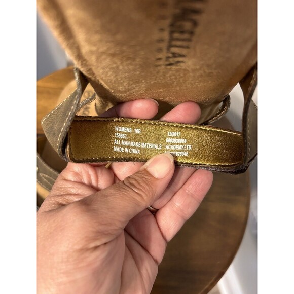 New Magellan Outdoors Sandals Womens 10 Strappy Flip Flop Thong Tan Brown Summer - Picture 4 of 5